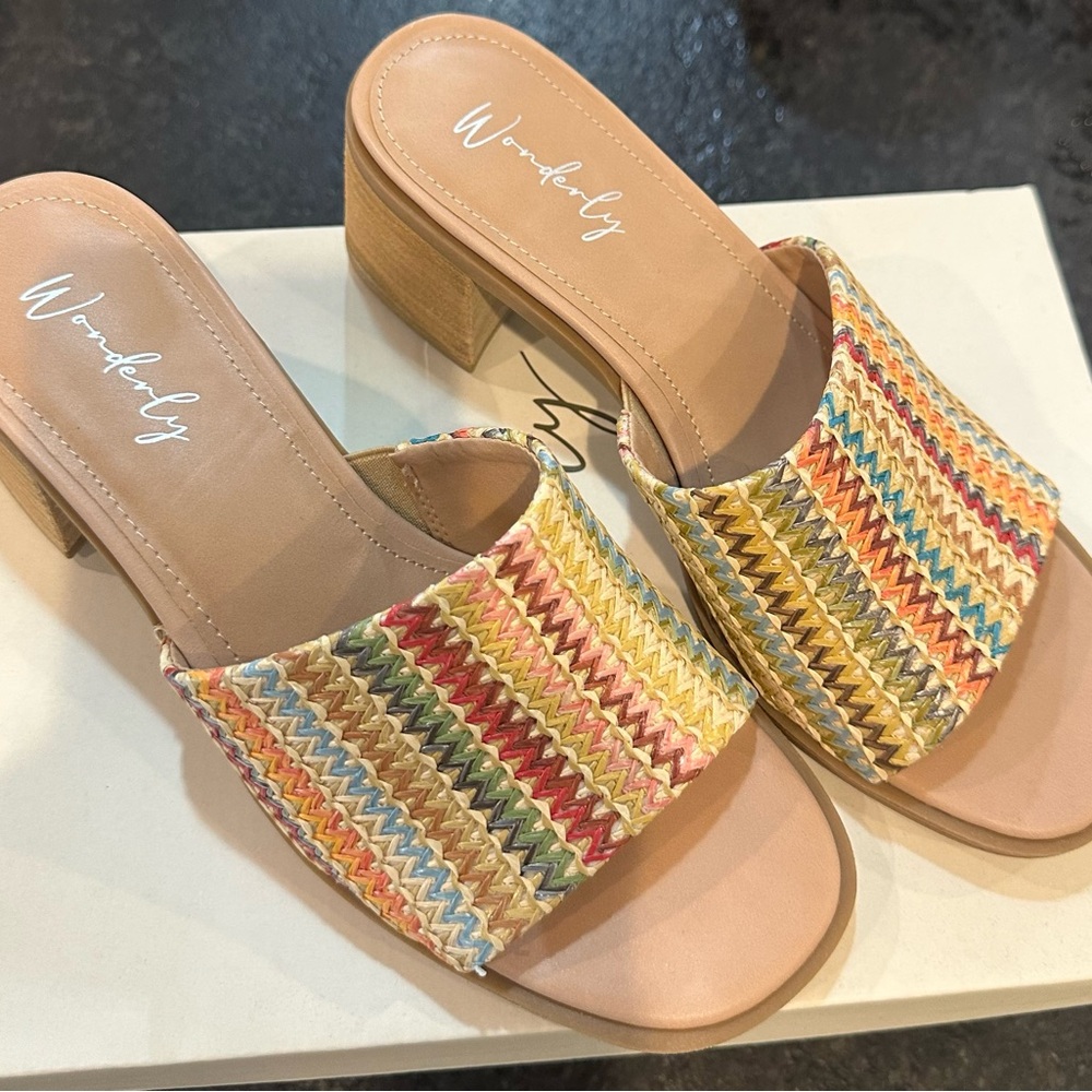 Wonderly Colorful Zigzag Mules